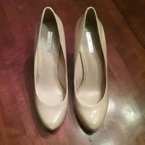 BCBGeneration Nude Patent Leather Platform Pumps